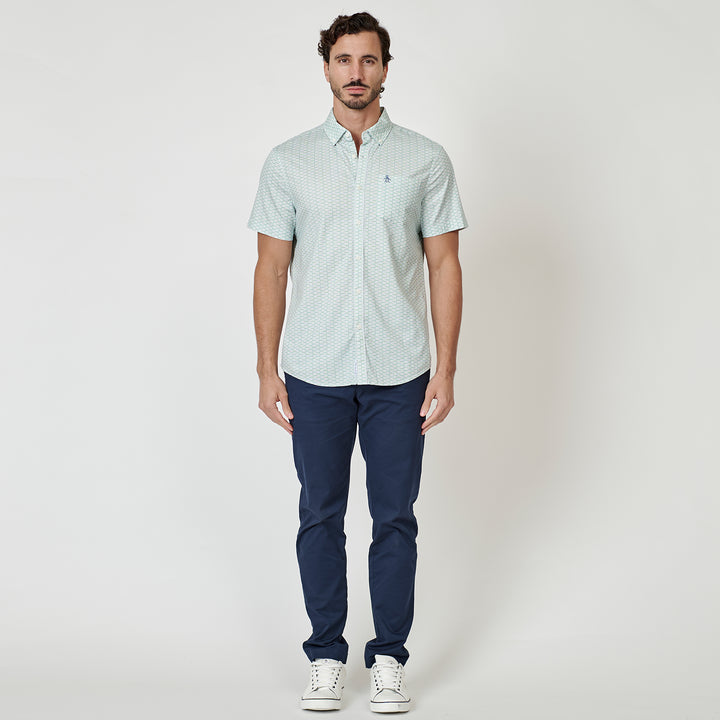 Camisa Manga Corta De Algodón Mini Geo