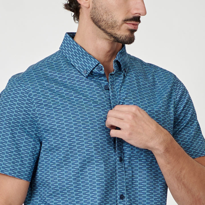 Camisa Manga Corta De Algodón Mini Geo