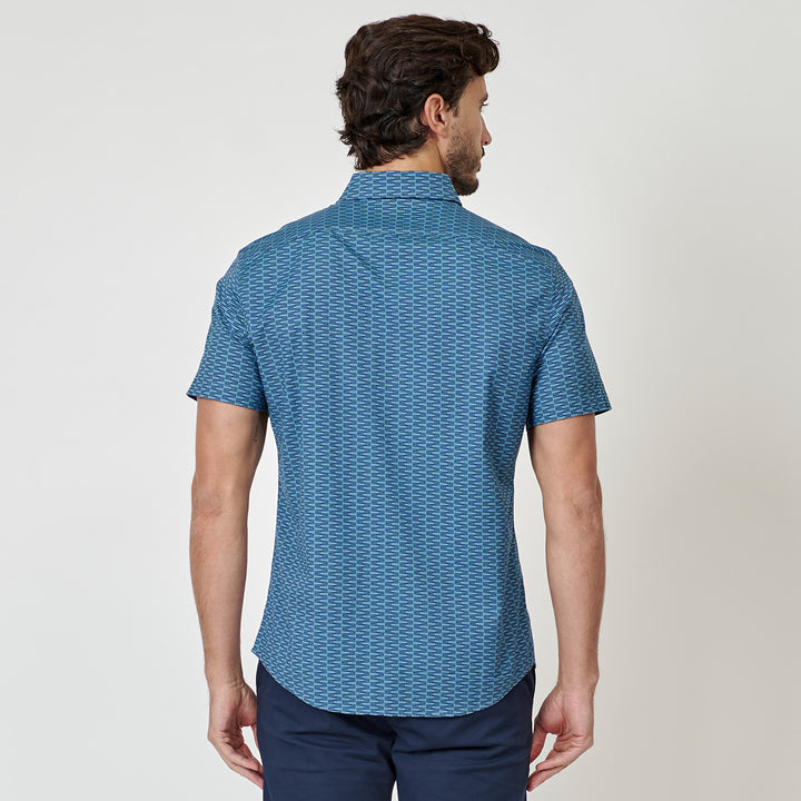 Camisa Manga Corta De Algodón Mini Geo