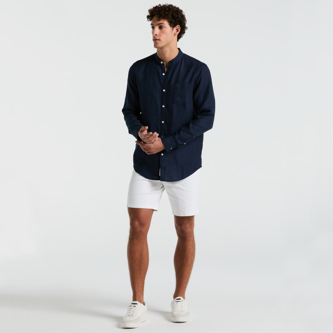 Camisa Manga Larga Cuello Mao