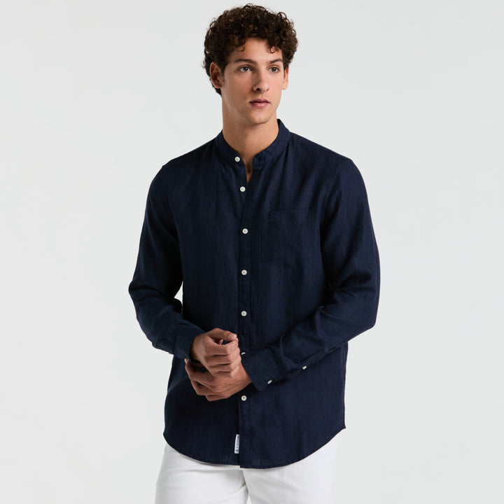 Camisa Manga Larga Cuello Mao