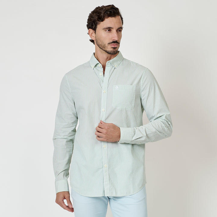 Camisa Manga Larga De Popelina A Rayas