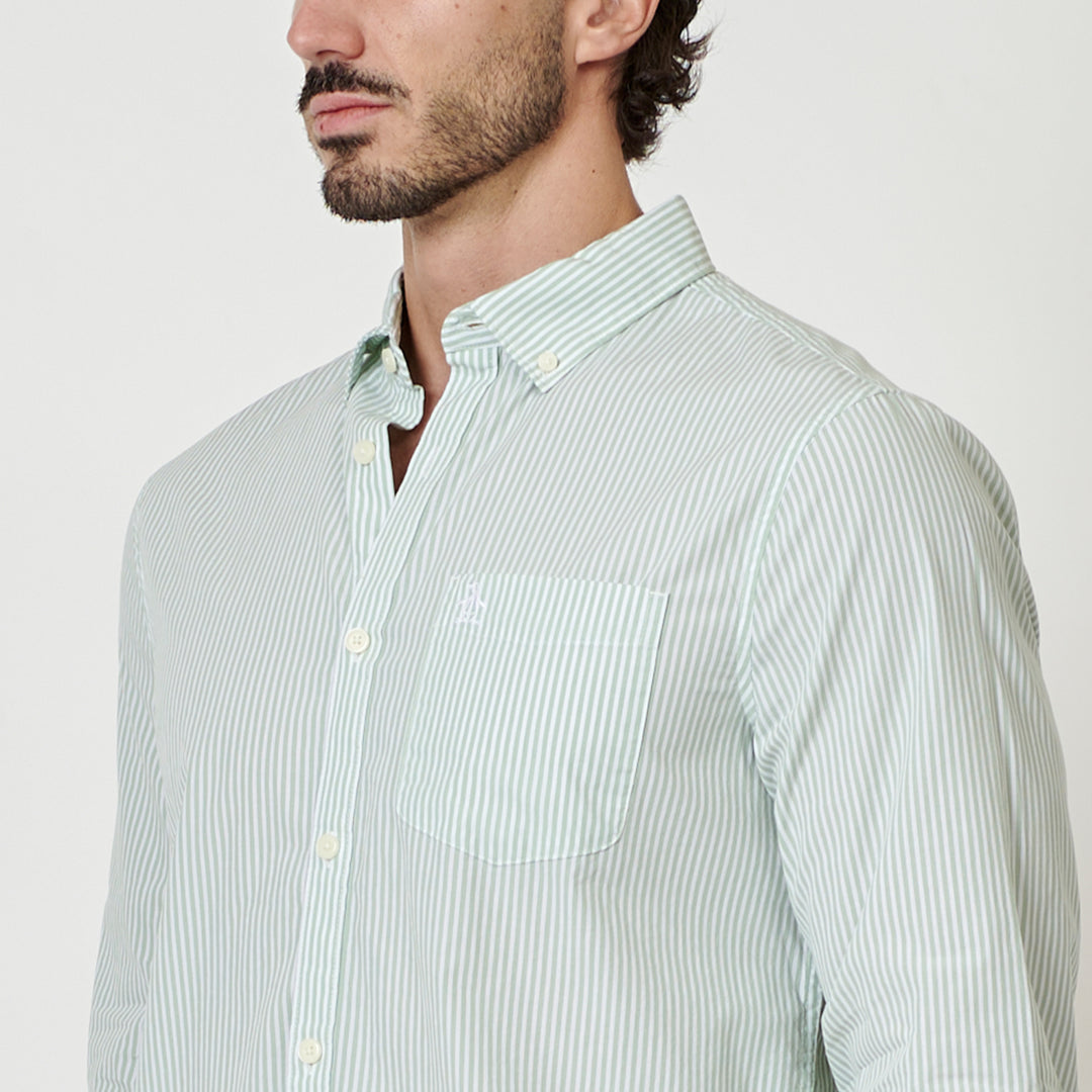 Camisa Manga Larga De Popelina A Rayas