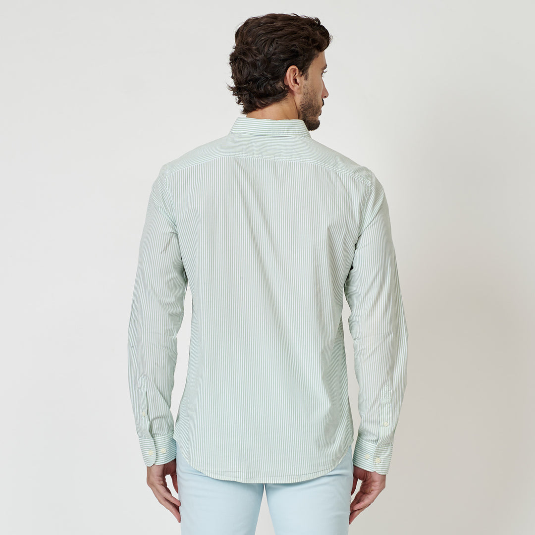 Camisa Manga Larga De Popelina A Rayas