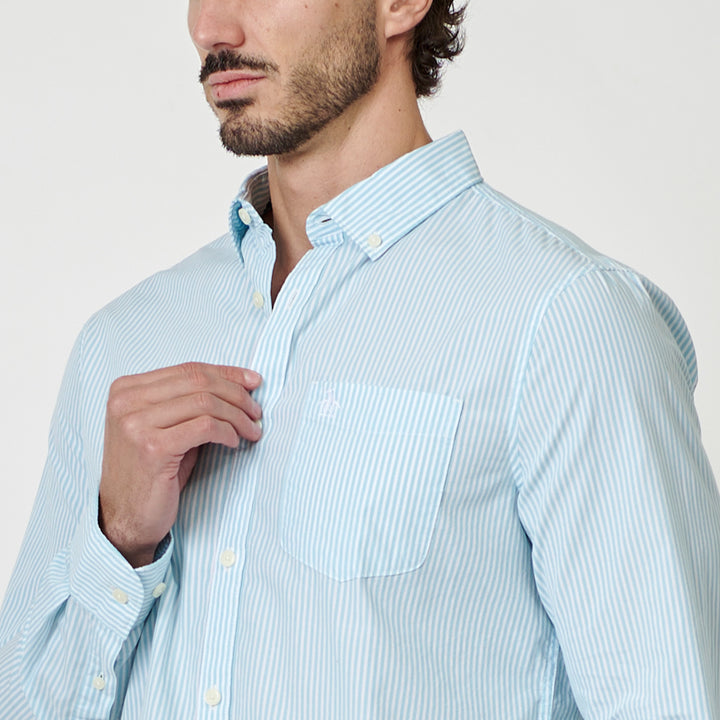 Camisa Manga Larga De Popelina A Rayas