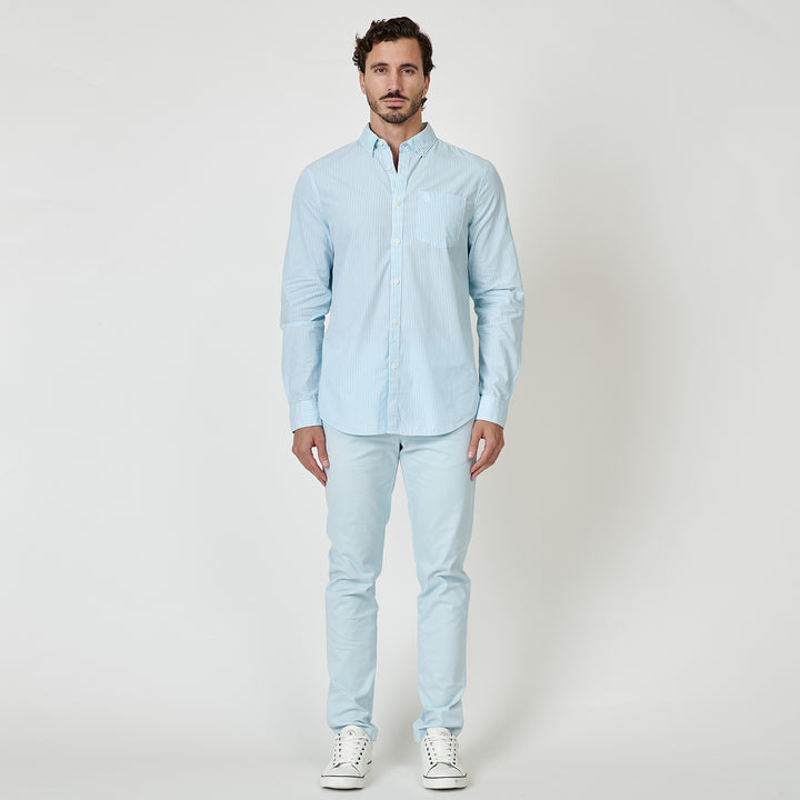 Camisa Manga Larga De Popelina A Rayas