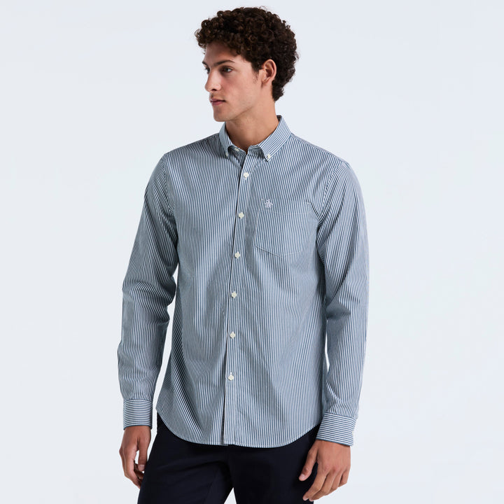 Camisa Manga Larga De Popelina A Rayas