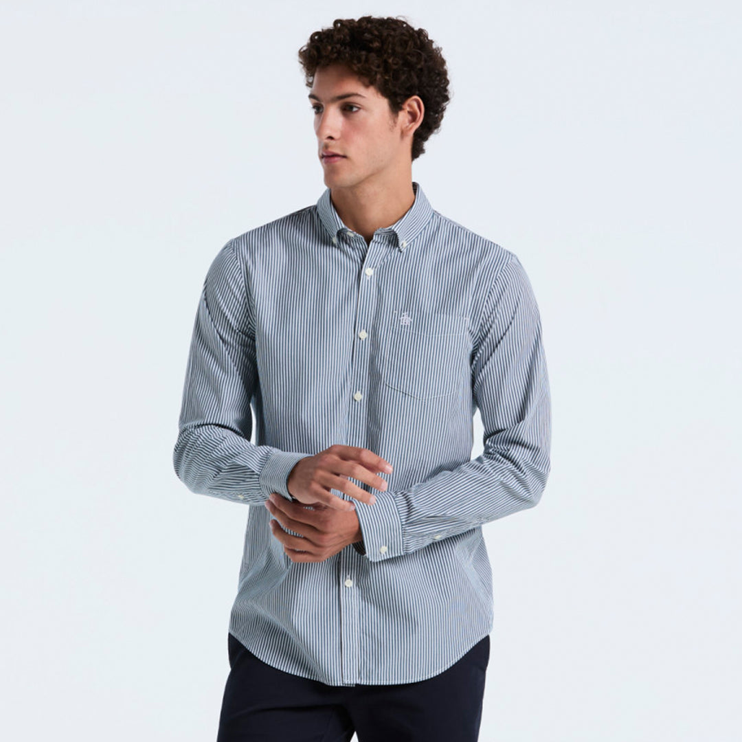 Camisa Manga Larga De Popelina A Rayas