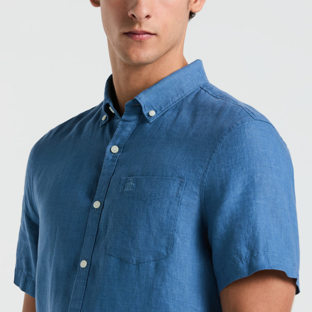 Camisa Manga Corta 100% Lino