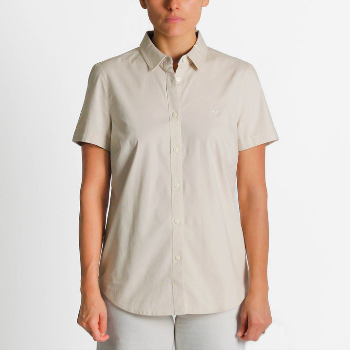 Camisa De Manga Corta En Popelina