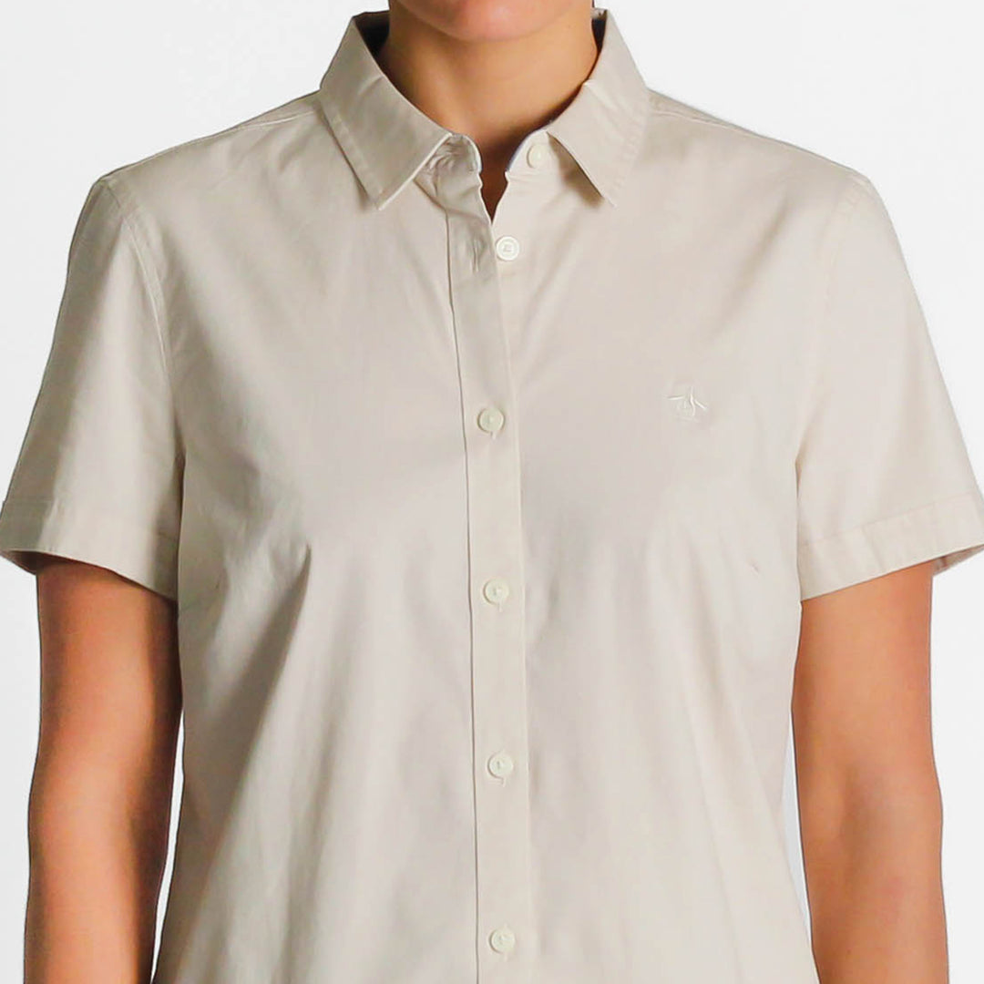 Camisa De Manga Corta En Popelina